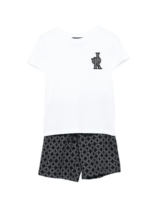Completo bambino Richmond Junior bianco con t-shirt e bermuda RICHMOND Junior | RBP26078CJGKFWHITENMB